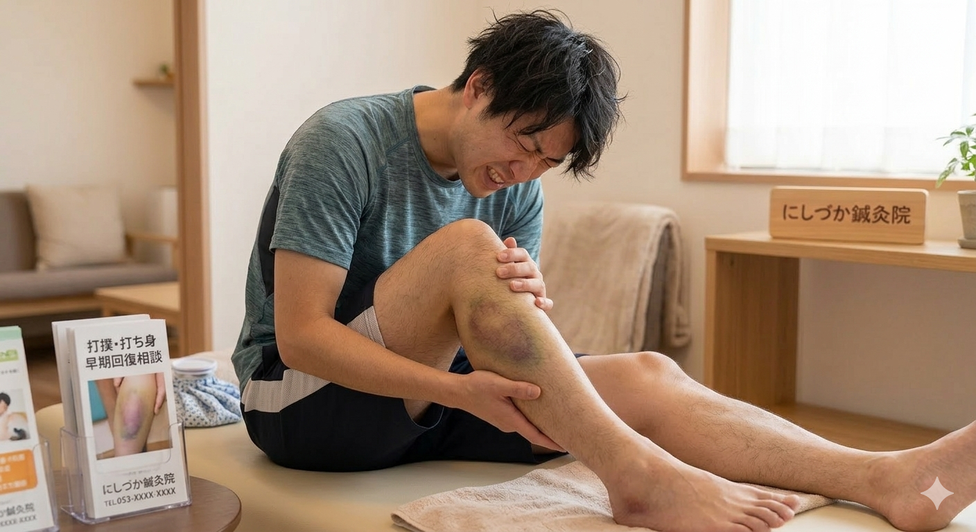 浜松市でスポーツや日常生活の中、不意な衝撃で「打撲（打ち身）」を負ってしまった方へ。